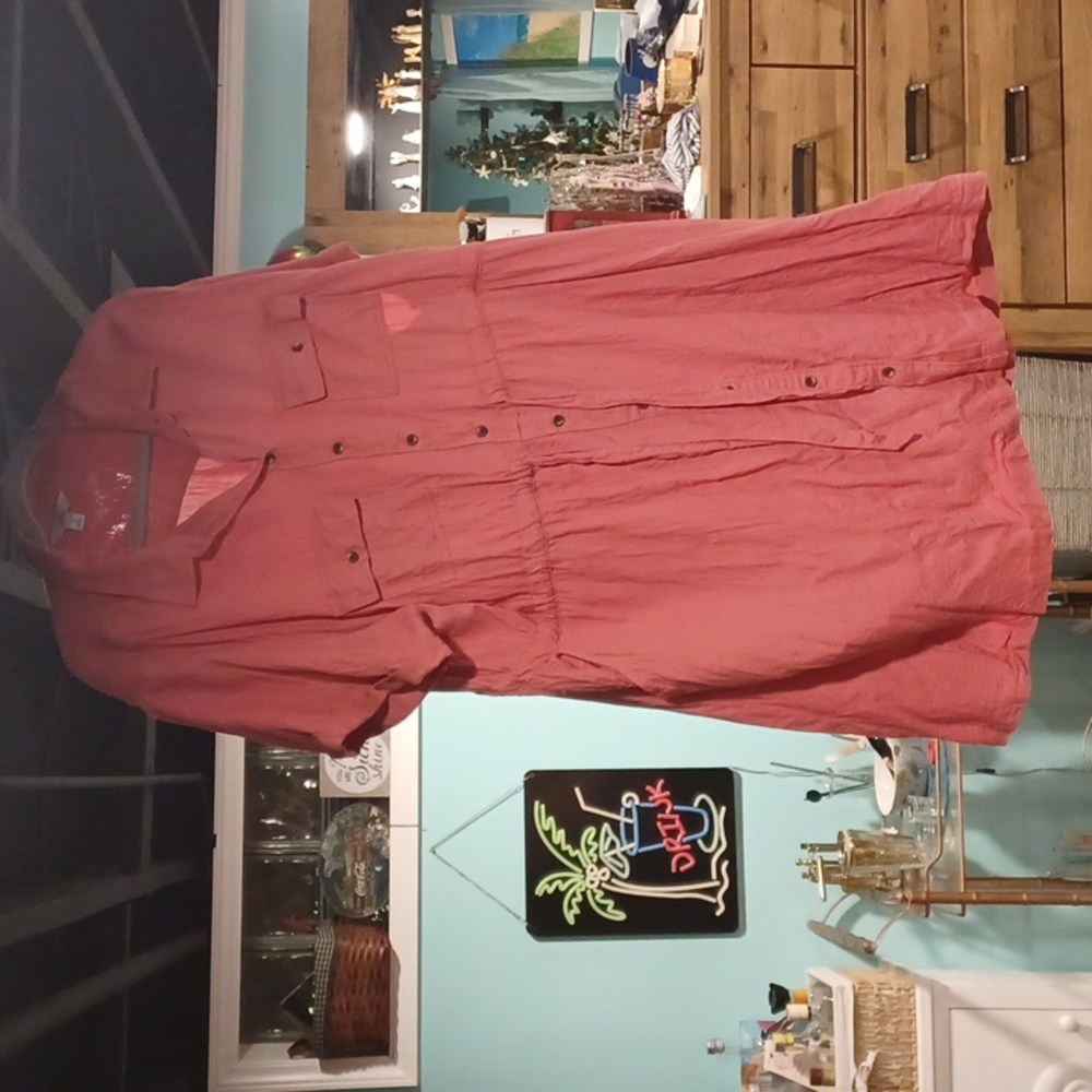 Coral shirt dress. Croft and Barrow 3x